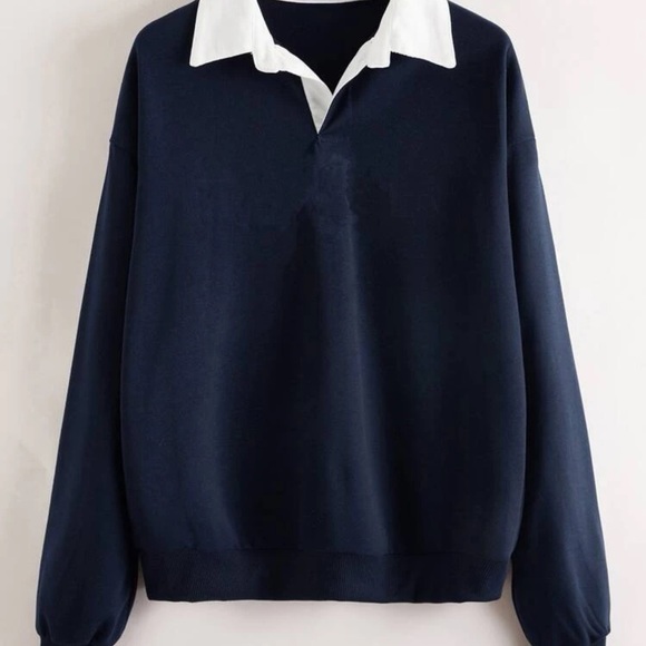 Tops | Contrast Collar Drop Shoulder 